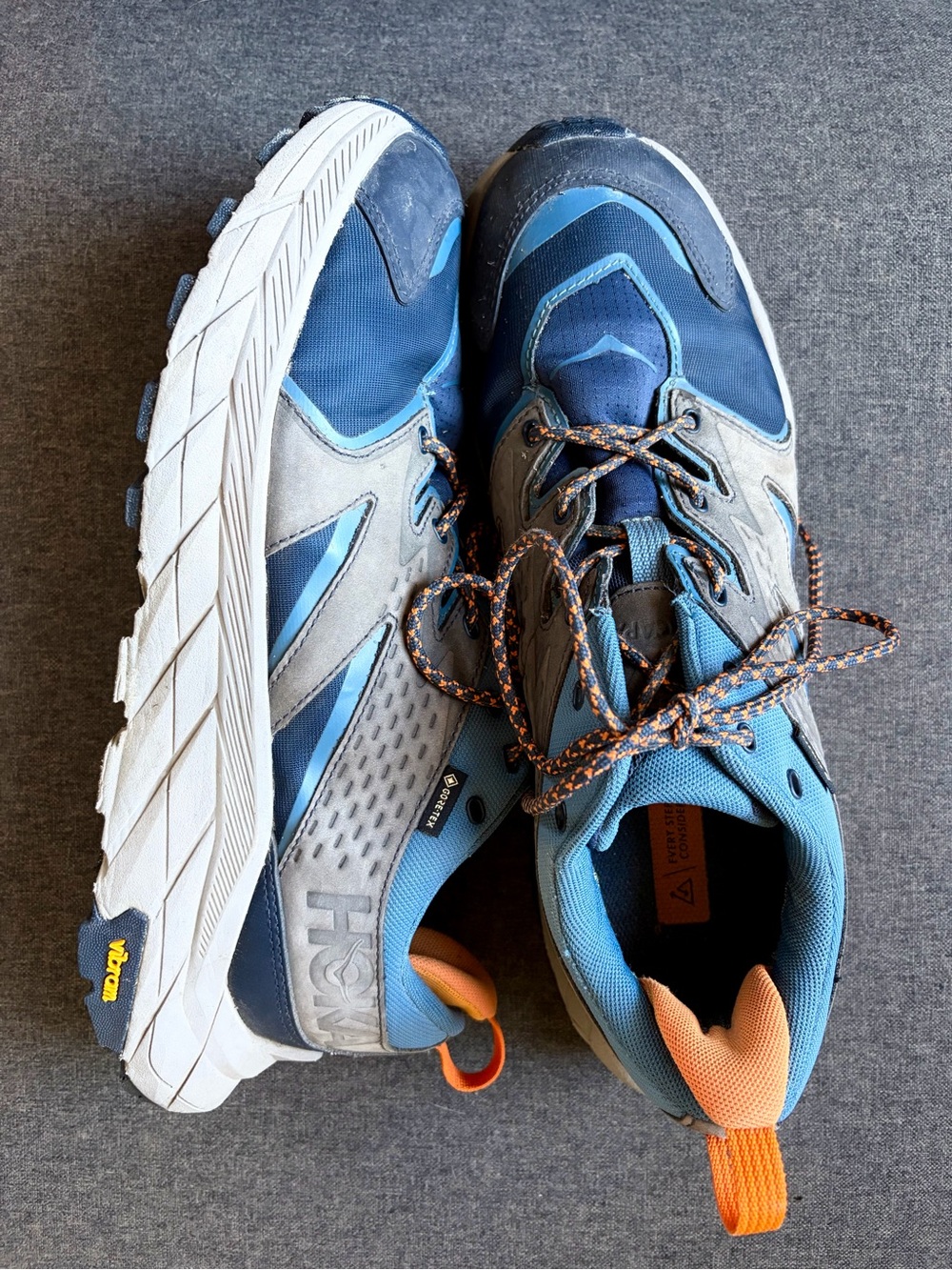 Men's Hoka One One Anacapa is Low GTX Gore-Tex Vibram Blue SIZE 10